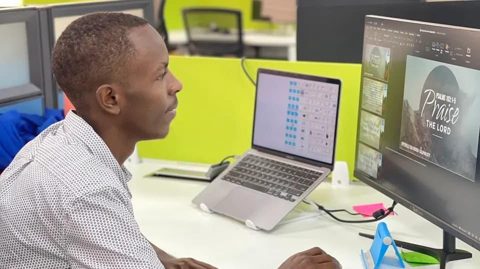 James creating gospel-centered online ministry content