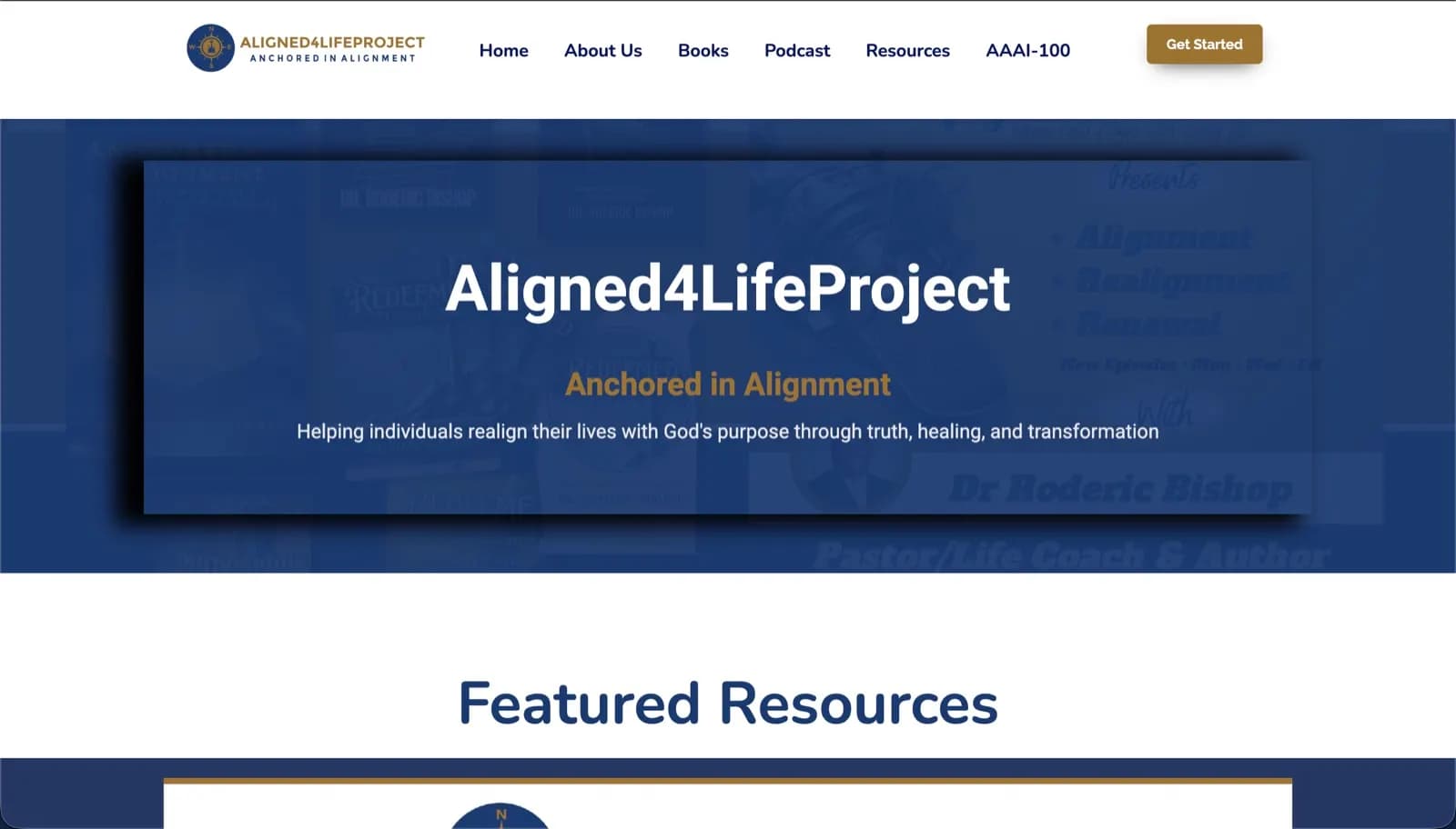 Homepage preview of the Aligned4LifeProject website